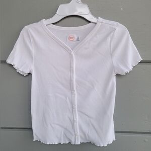 Wonder Nation White Button Down Shirt with Casual Fit